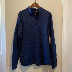 Gaiam Men's Fitness Slim Fit Large Zip Pullover Navy Heather LS - NWT